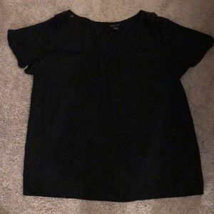 Black blouse with lace shoulders